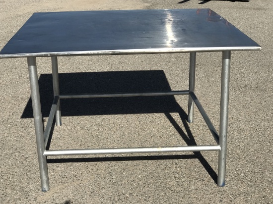 59" x 59" x 39" Stainless Homemade Table