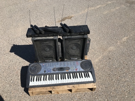 (9)pcs- Mics, Speakers, Controllers, Piano