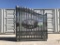 UNUSED 14FT Bi-Parting Wrought Iron Gate w/Deer