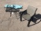 (4)pcs Patio Set w/ Turq Umbrella