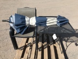 (6)pcs Patio Set w/ Blue-White Umbrella