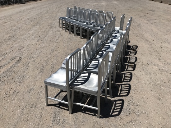 School Restaurant Surplus -(29)pcs Aluminum Chairs