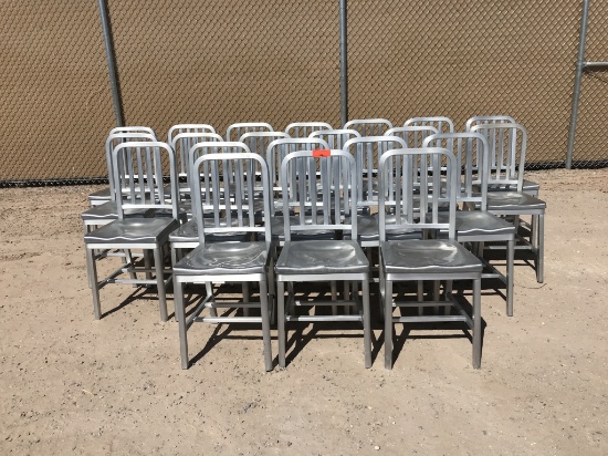 School Restaurant Surplus -(21)pcs Aluminum Chairs