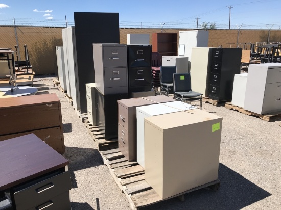 School Surplus - Row of File Cabinets, Lockers -A