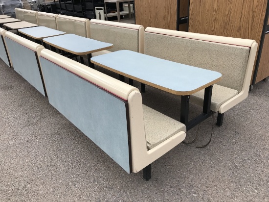 (3)pc - 60" Restaurant Booths - Blue Tops