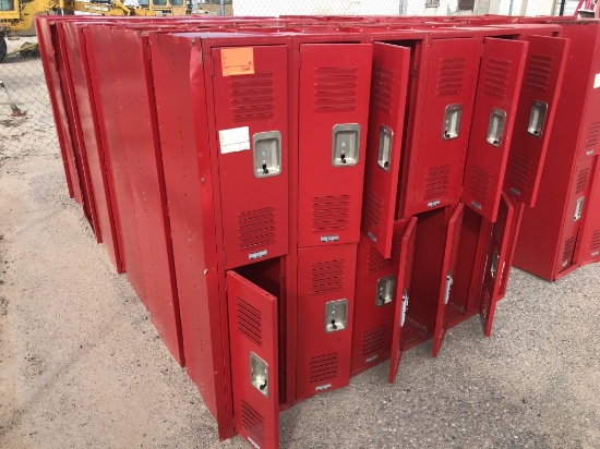 School Surplus - (7)pcs Row of Red Lockers -A