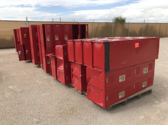 School Surplus - (14)pcs Row of Red Lockers -C