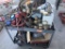 Cart of Mechanic Tools, A/C Gauges