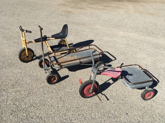 (3)pcs - Antique Wagon & Scooter, Scooter
