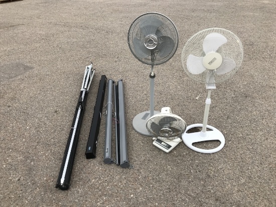 (7)pcs - Projection Screens, Air Fans