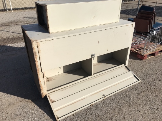 (3)pcs - 2 Steel Lockers, File Cabinet