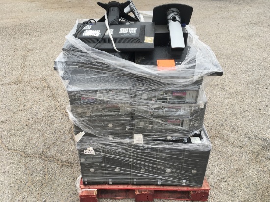 Pallet of Desktop CPU's and Monitors -B
