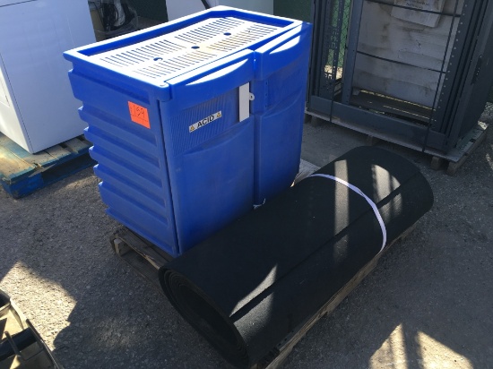 School Surplus - Blue Acid Cabinet, Rubber Mat