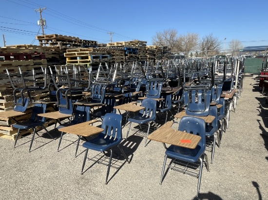 School Surplus - (4) Rows of Student Desk/ Chairs