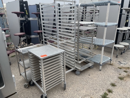 School Surplus- (5)pc Tray Carts, Metro Rack