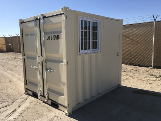 2022 8FT TAN Shipping Container w/Doors, Window