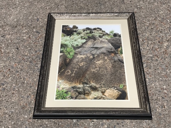 (4)pc 26" x 34" Matted / Framed Petroglyph Artwork