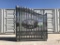 UNUSED (2) 7FT Bi-Parting Wrought Iron Gate w/Deer