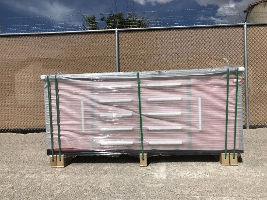UNUSED 7FT Red Work Bench w/ 10 Drawers