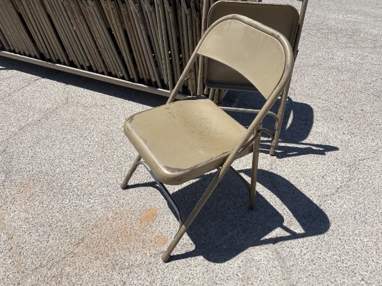 (54)pcs - Folding Steel Chairs and Rolling Cart
