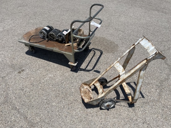 (2) Steel Rolling Carts & (4) Electric Motors