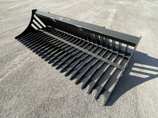 UNUSED Skid-Steer 78" Slotted Rock Bucket w/Teeth