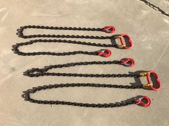 UNUSED (2)pcs of 7FT 5/16" Double Lifting Slings