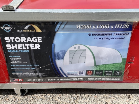 UNUSED 30FT x 20FT x 12FT Dome Storage Shelter