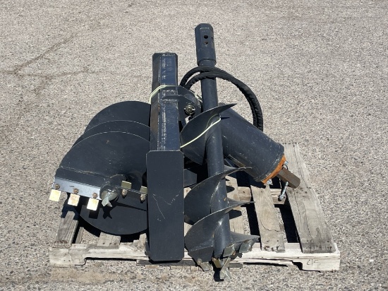 UNUSED Hydraulic Skid-Steer Auger w/2 Bits 12",18"