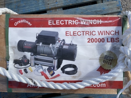 UNUSED 20,000LB Electric Winch in Crate
