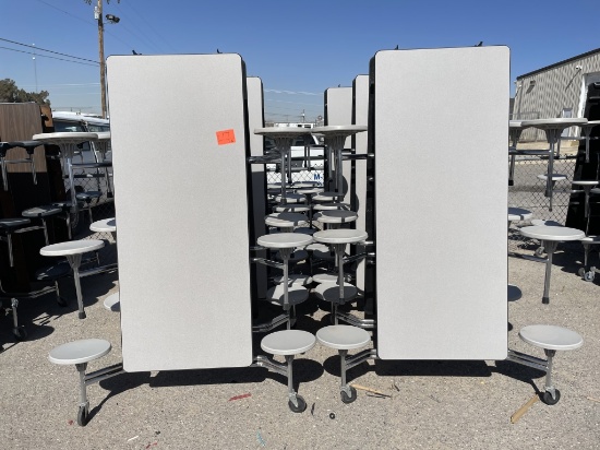 School Surplus- (6)pcs Grey Folding Cafe Tables