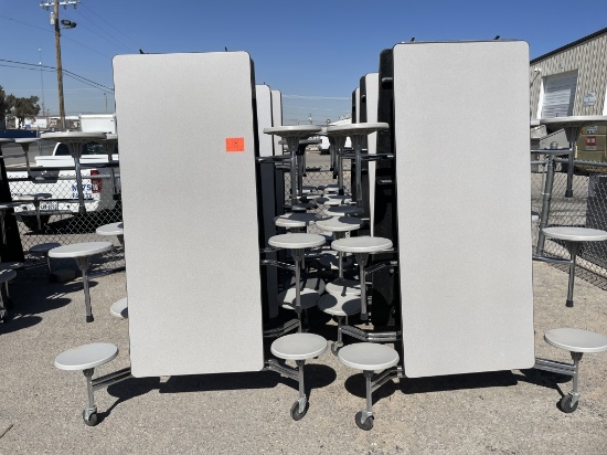 School Surplus- (6)pcs Grey Folding Cafe Tables