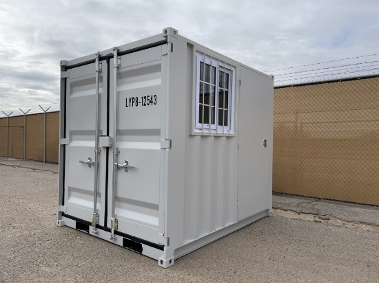 2023 8FT Storage Container w/ Locking Doors,Window