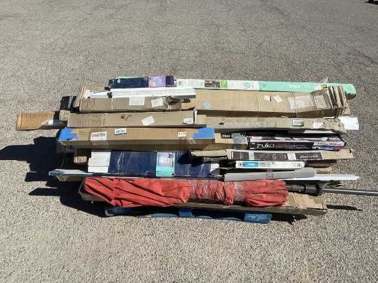 Pallet of Assorted Window Blinds, Box Surplus