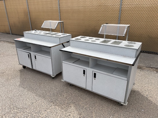 (2) Rolling Restaurant Serving Carts