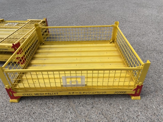 (3)pc-UNUSED JQ Power Stackable Steel Mesh Pallets