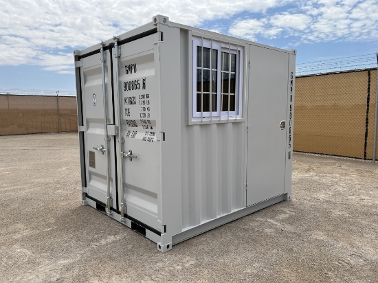 2024 8FT Storage Container w/ Locking Doors,Window