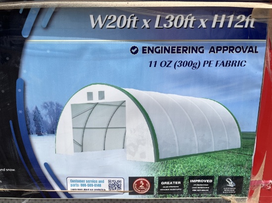 UNUSED 30FT x 20FT x 12FT Dome Storage Shelter