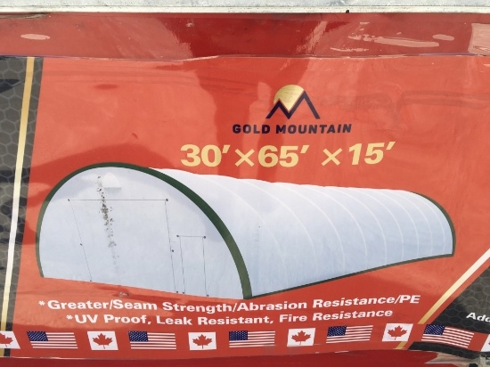 UNUSED 30FT x 65FT x 15FT Dome Storage Shelter