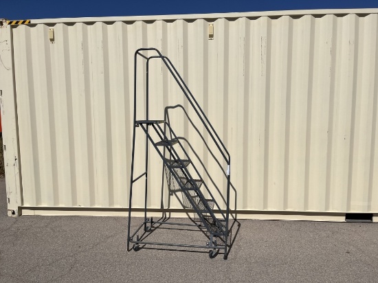 Garlin 6FT Steel Rolling Step Ladder -A