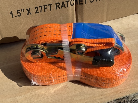 UNUSED (10)pcs: 1-1/2" x 27FT Ratchet Straps -D