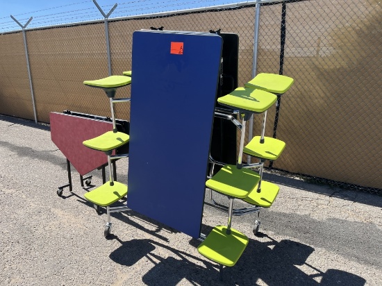 School Surplus-(2)pc Folding Dinning Table/Seat -A