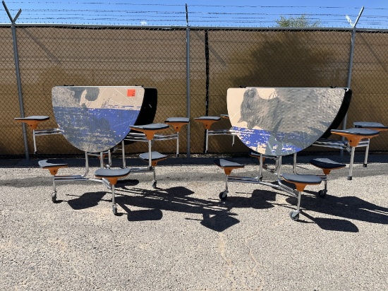 School Surplus-(2)pc Folding Dinning Table/Seat -C