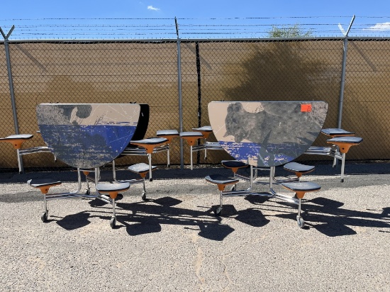 School Surplus-(2)pc Folding Dinning Table/Seat -D