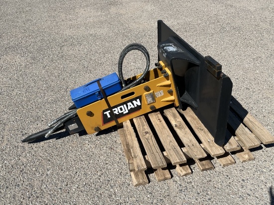 UNUSED Skid-Steer Trojan Hydraulic Hammer w/Bits