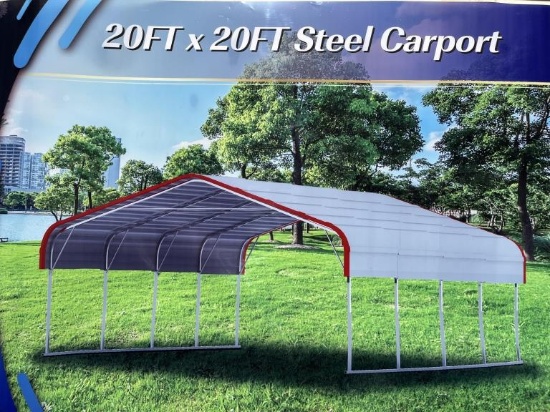 UNUSED 20FT x 20FT Steel Carport