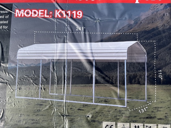 UNUSED 11FT x 19FT Single Steel Carport