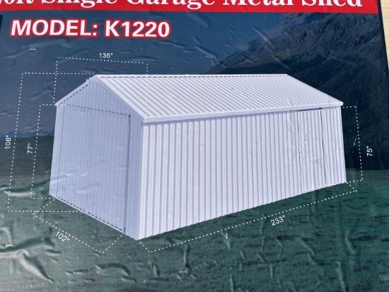 UNUSED 12FT x 20FT Single Garage Metal Shed