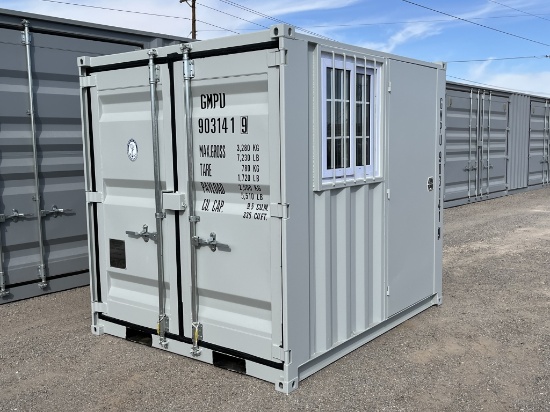 2024 8FT Storage Container w/ Locking Doors,Window