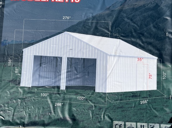 UNUSED 23FT x 22FT Double Garage Metal Shed